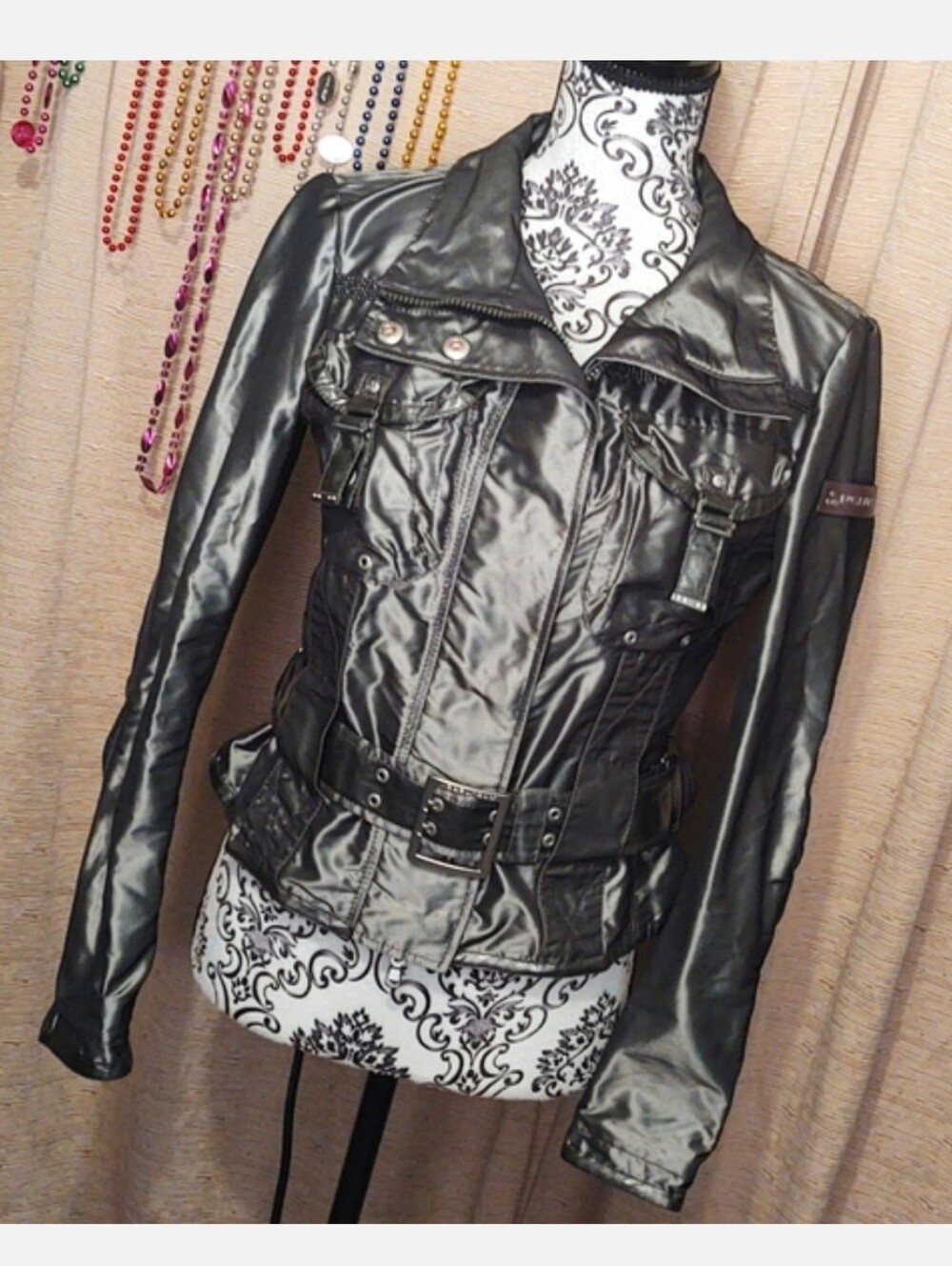 Peuterey Unlined Moto/Utility Jacket Silver/Grey IT 42